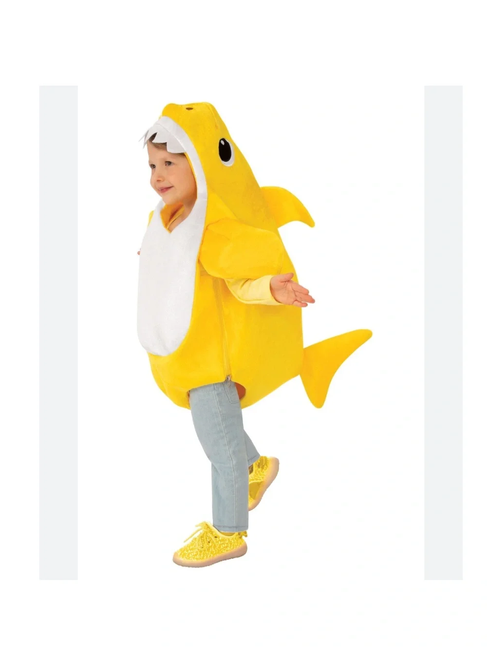 RUBIES Pinkfong Yellow Shark Hooded One-Piece Halloween costume romper size 2T